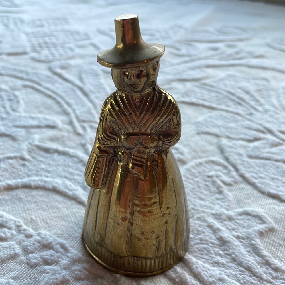 Vintage brass bell 3”. Heavy  nice ring!